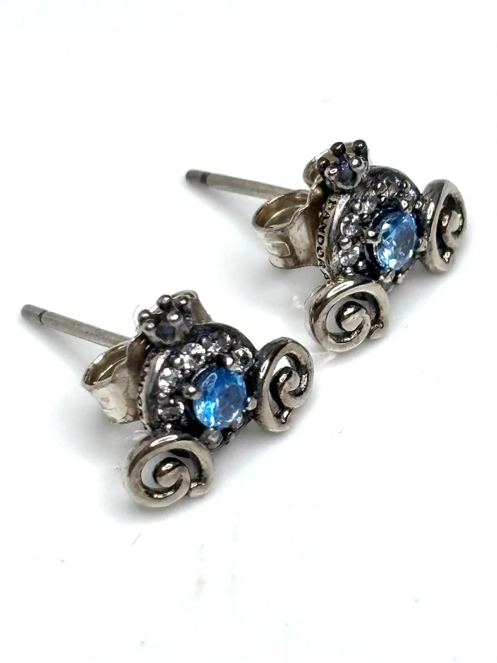 PANDORA Disney Cinderella Pumpkin Coach Earrings 925 Sterling Silver Boxed